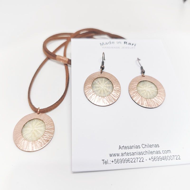 ARTESANIAS CHILENAS - Conjunto Crin y Cobre Hecho a Mano