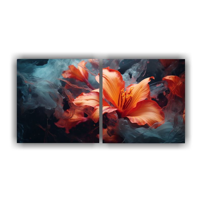 GENERICO - Cuadros Florales Abstractos Con Perspectivas Alegres 160x80cm