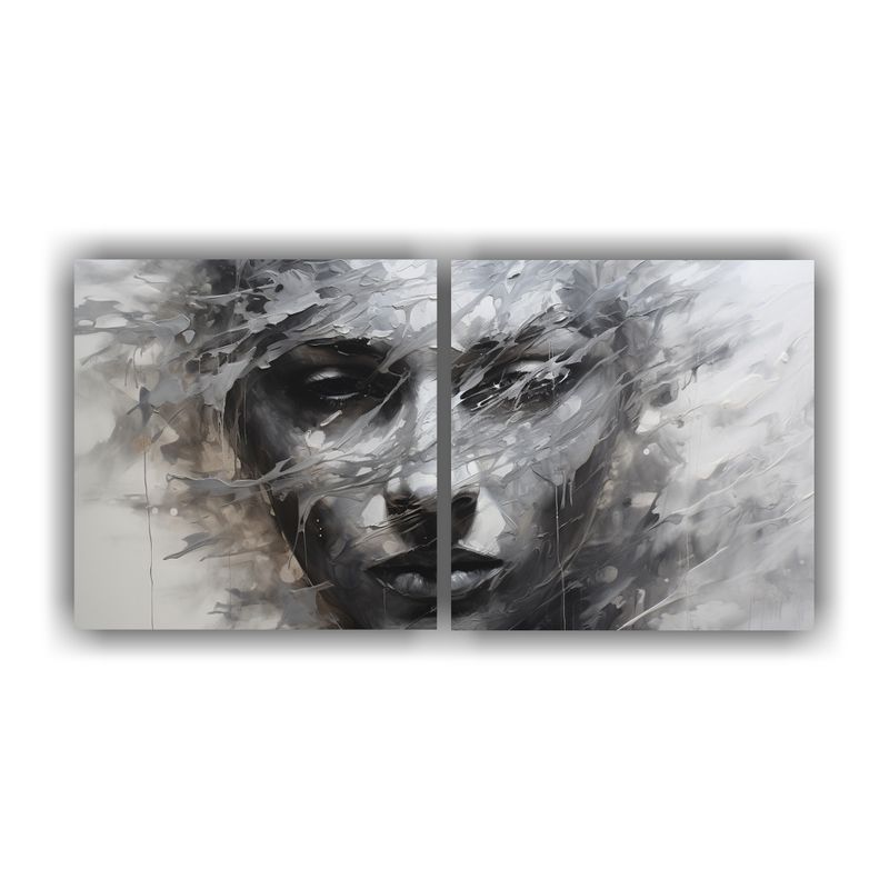 GENERICO - Pinturas Decorativas De Lienzo Urbano Con Contornos Faciales 160x80cm