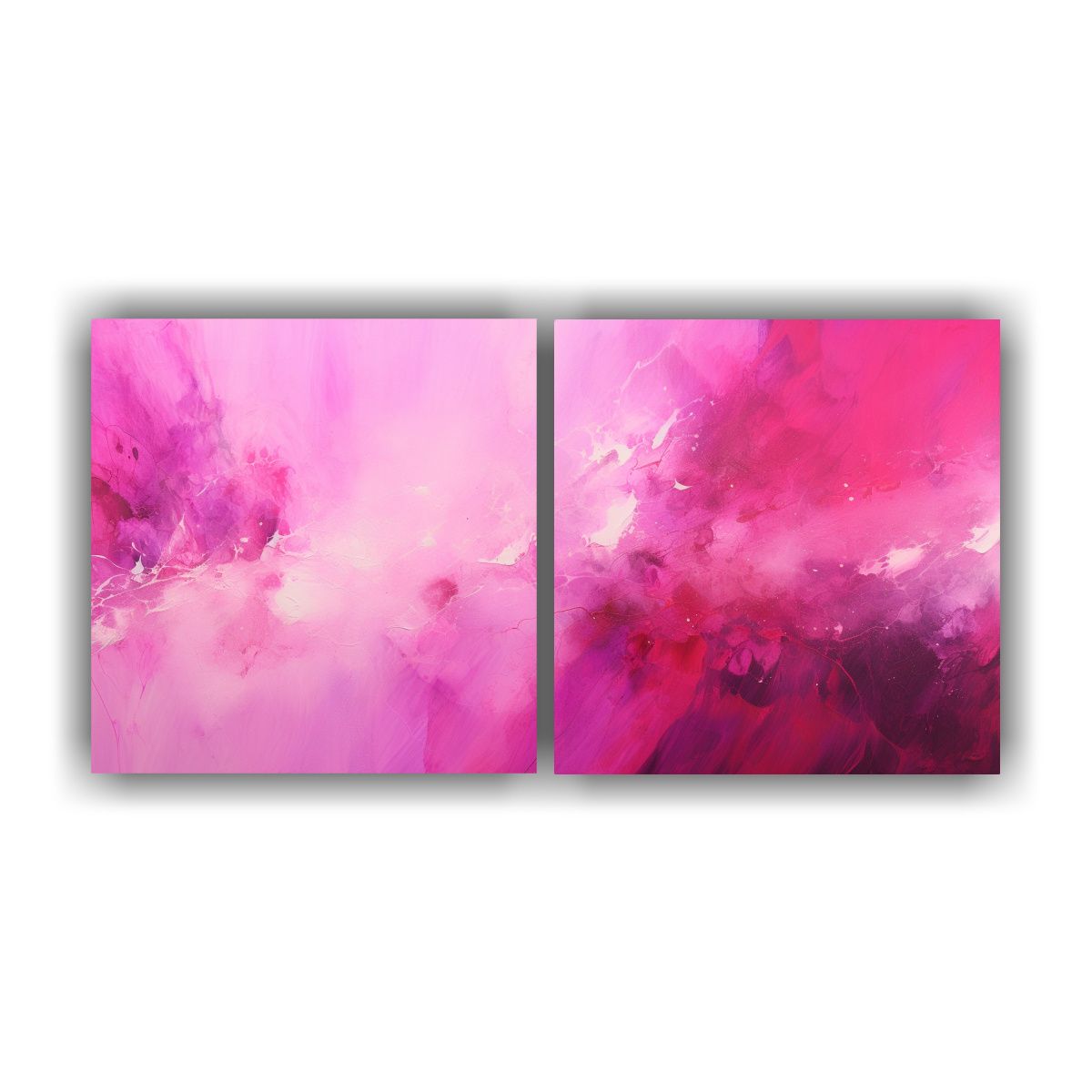 GENERICO - Cuadros Abstractos Elegantes En Tonos Fucsia 160x80cm