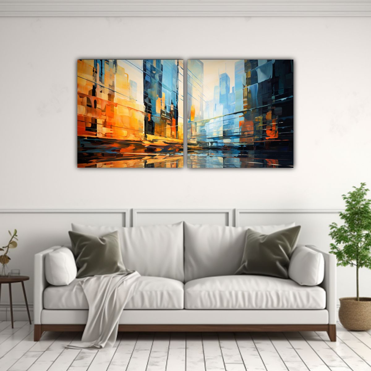 GENERICO - Juego 2 Lienzos Modernos Impresionismo Abstracto 160x80cm