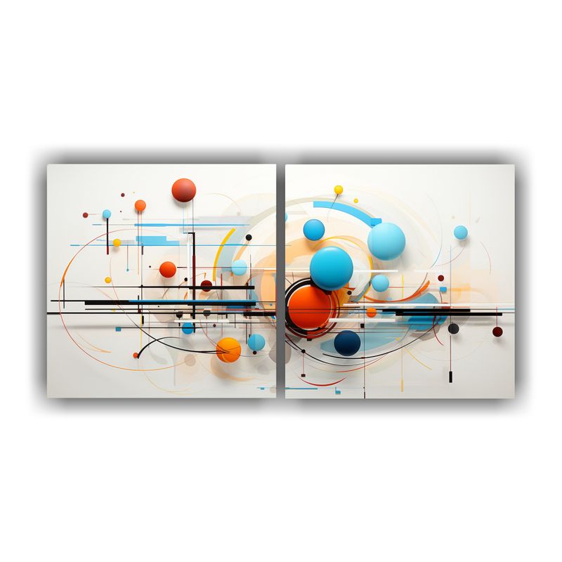 GENERICO - Diptico Intenso Vasily Kandinsky Estilo Pintura Abstracta C 160x80cm