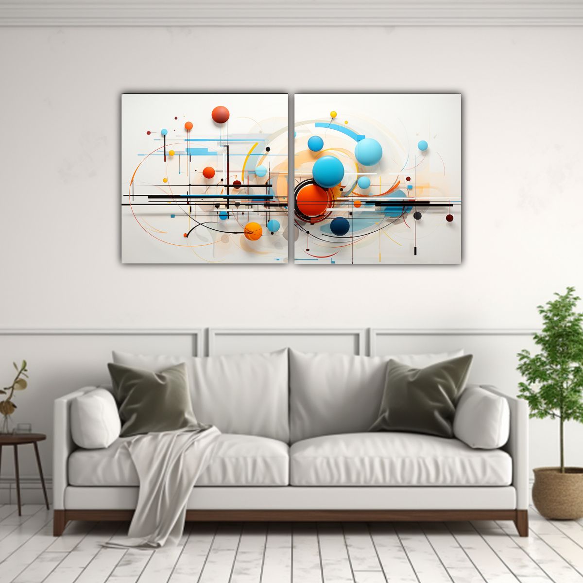 GENERICO - Diptico Intenso Vasily Kandinsky Estilo Pintura Abstracta C 160x80cm