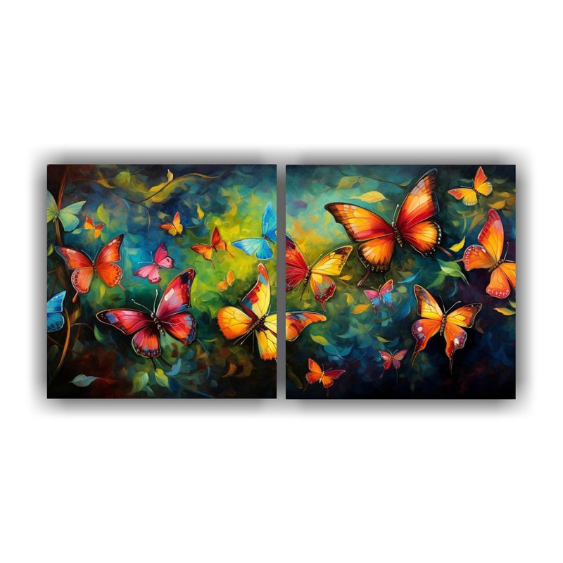 GENERICO - Pinturas De Mariposas Abstractas De Finas Líneas Temáticas 160x80cm