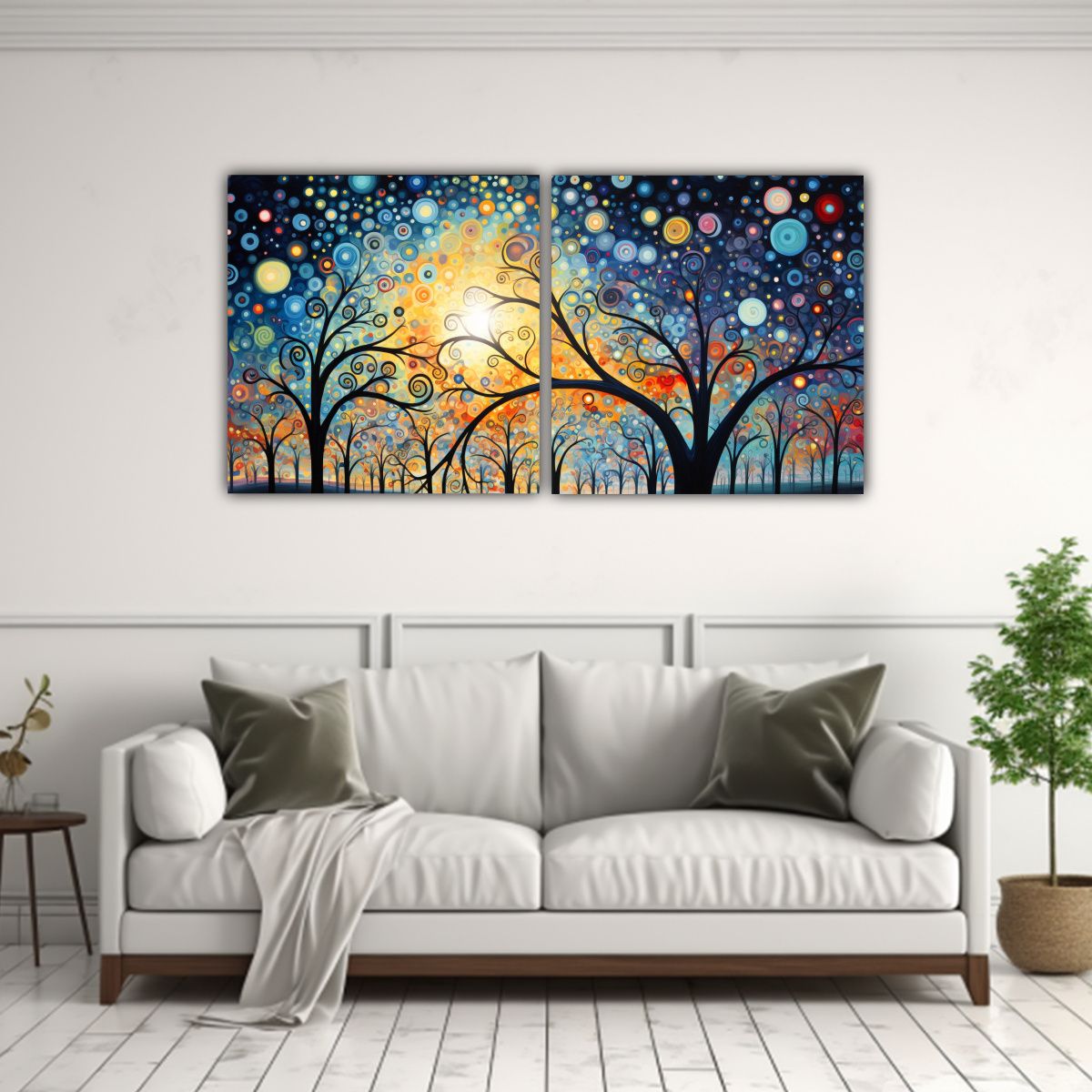 GENERICO - Pintura Decorativa De Escena Abstracta Inspirada En Puntilli 160x80cm
