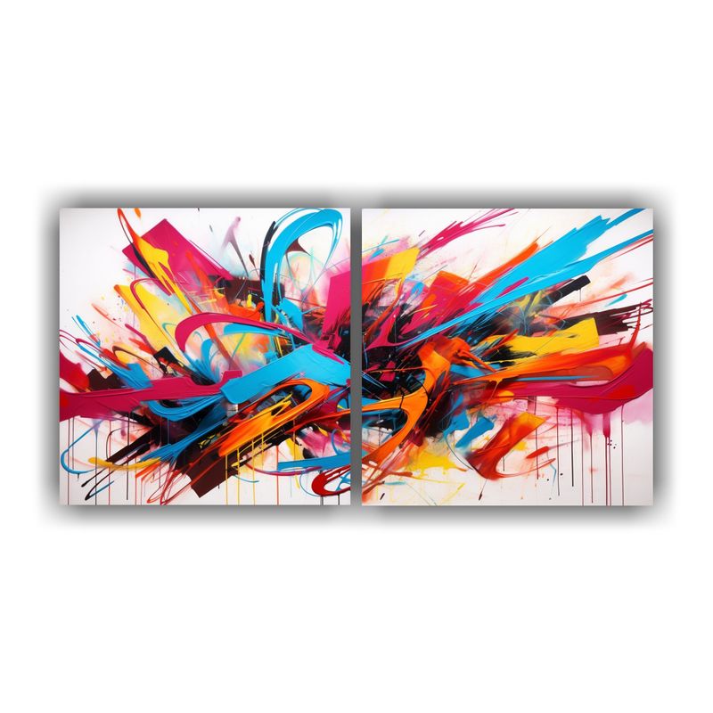GENERICO - Pinturas Decorativas De Concepto De Simetría Abstracta Fusi 160x80cm