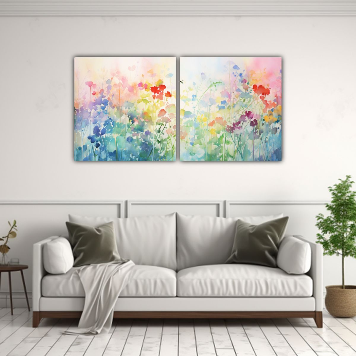 GENERICO - Pinturas Decorativas De Composición Simétrica De Un Jardí 160x80cm