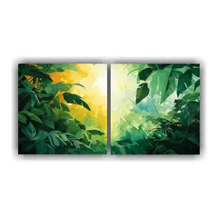 GENERICO - Arte En Bastidor: Expresión Abstracta De Un Dosel De Selva 160x80cm