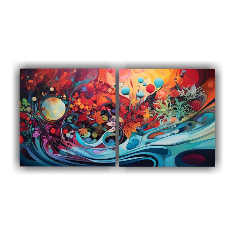 GENERICO - Cuadro Decorativo Estilo Abstracto Fusión De Emociones Y Na 160x80cm