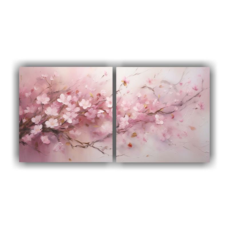 GENERICO - Cuadro Abstracto Viento Petalos Danza Colores Unicos Set 2 160x80cm