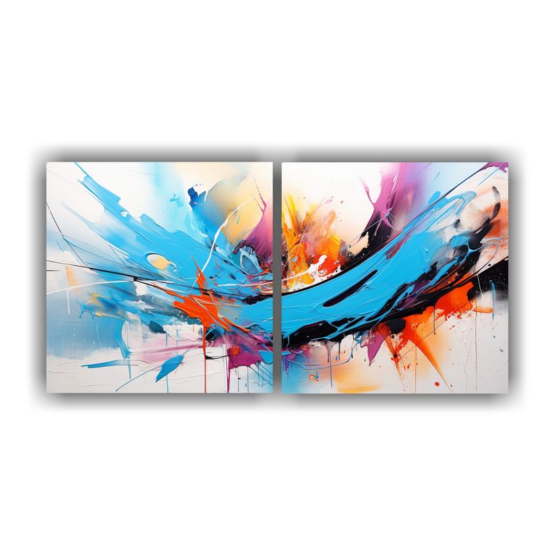 GENERICO - Pintura Abstracta Futurista Resistente Al Dibujo 160x80cm
