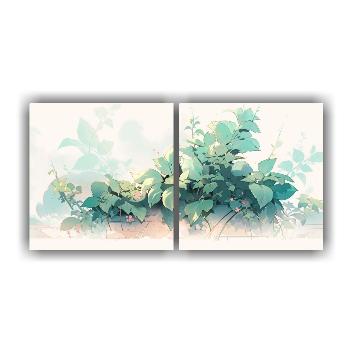 GENERICO - Dos Composiciones Movimiento Dormitorio Con Hierbas De Menta 160x80cm