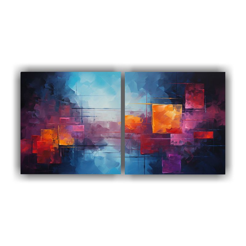 GENERICO - Pinturas Modernas Abstractas Para Cocina En Colores Mondriaa 160x80cm