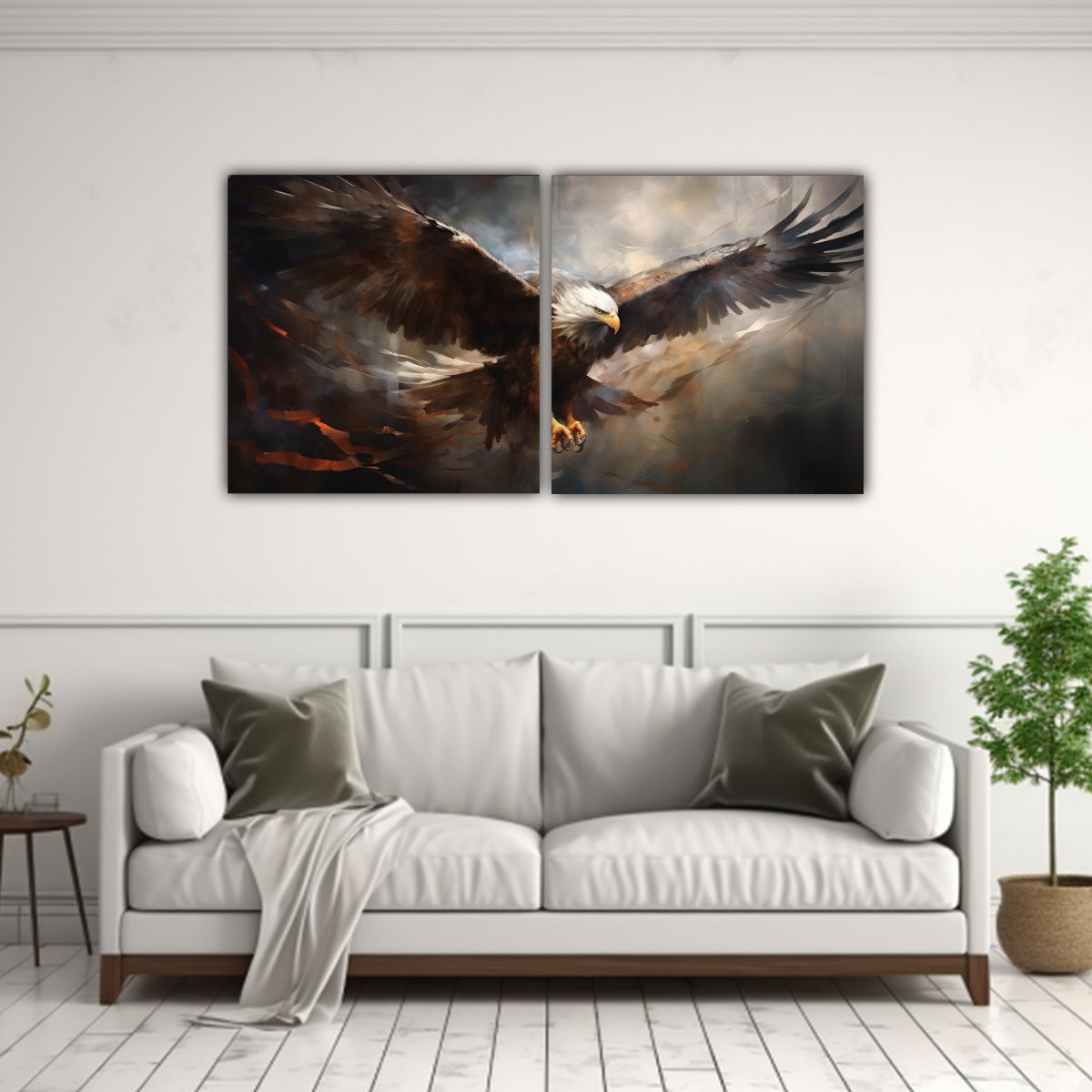 GENERICO - Poderoso Vuelo De Un águila Solitaria Pinturas Decorativas  160x80cm