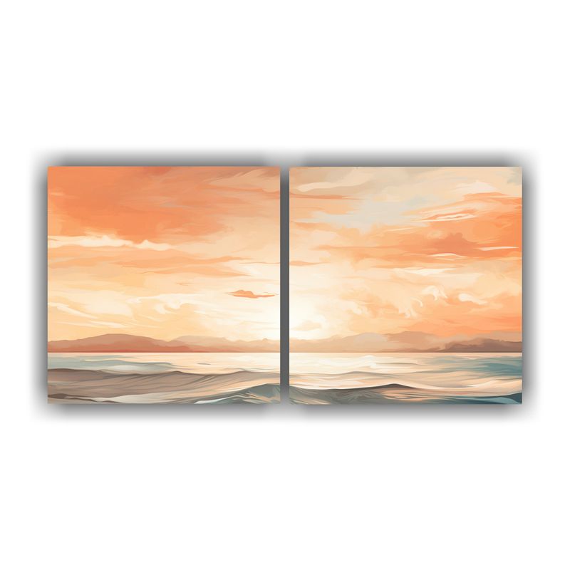 GENERICO - Paisaje Marino Cálido Al Atardecer, Decoración Pinturas Ab 160x80cm