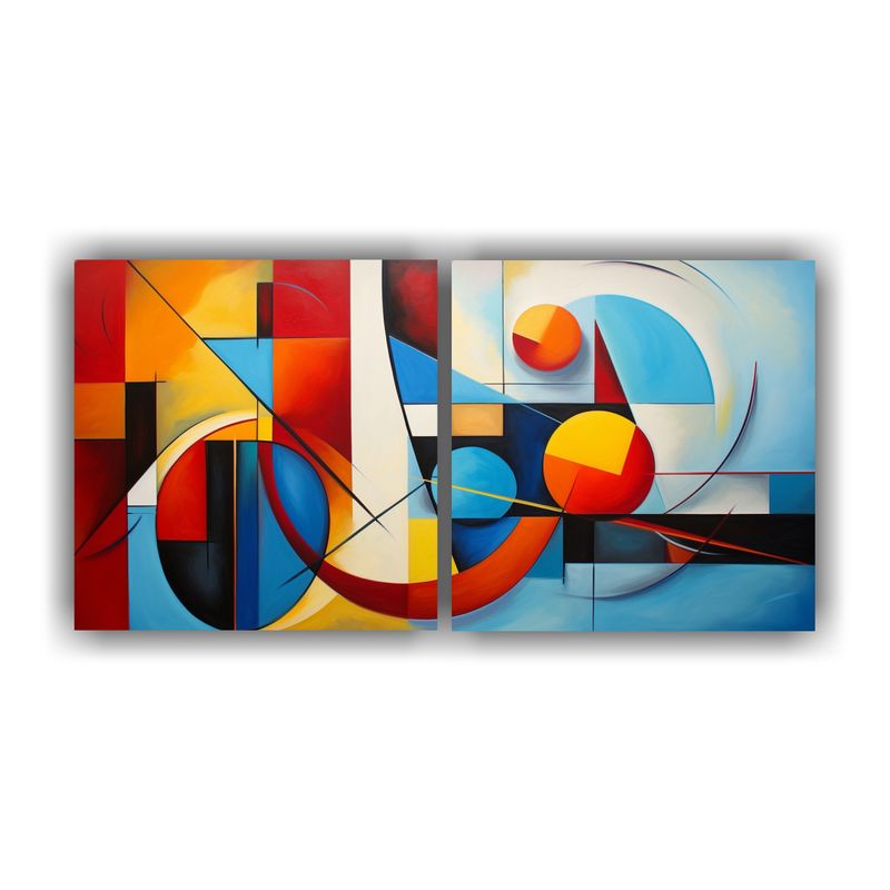 GENERICO - Pinturas Decorativas En Fusión Abstracta De Elementos Cubis 160x80cm