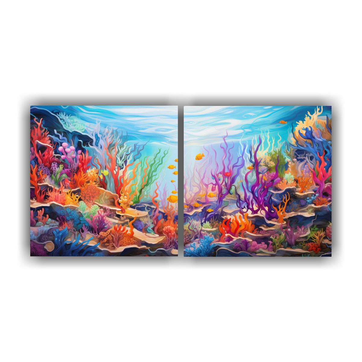GENERICO - Artes Acuarela Obra Maestra De Un Mundo Submarino Vibrante 160x80cm