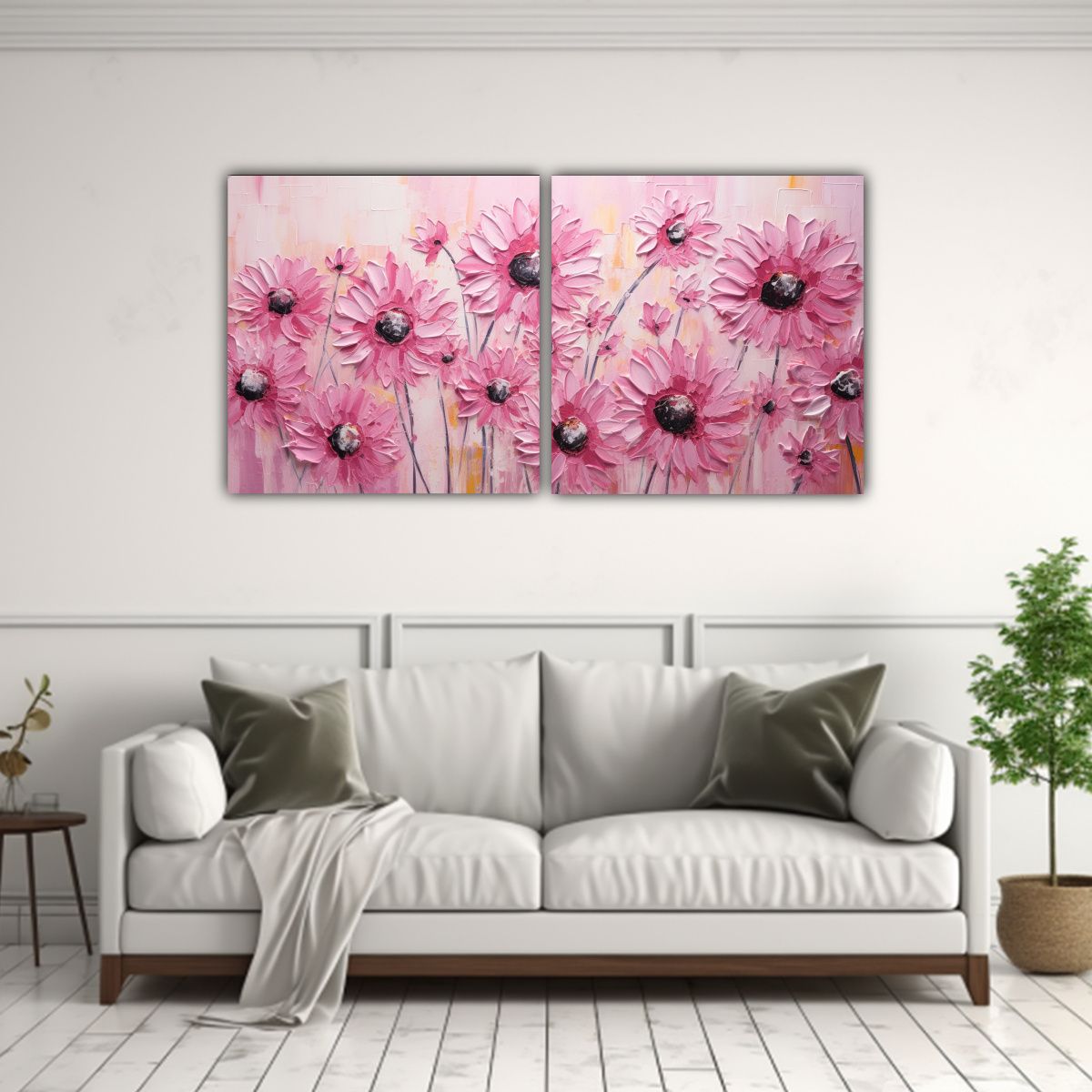 GENERICO - Cuadros Vintage Con Girasoles En Lienzo Estilo Resistente A  160x80cm