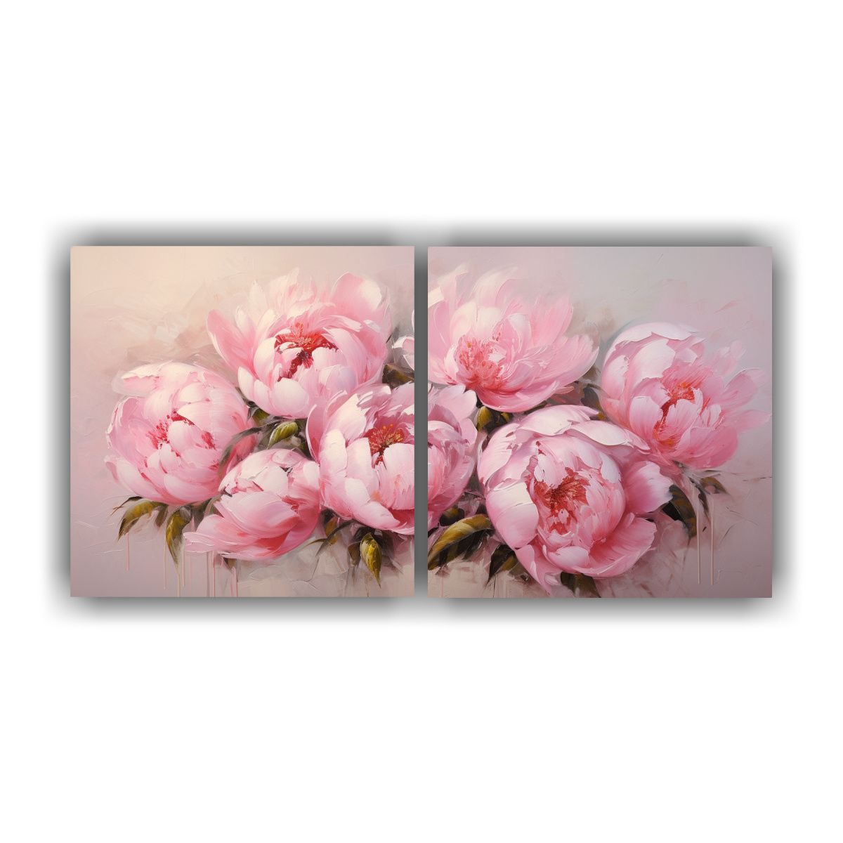 GENERICO - Pintura Abstracta En Lienzo Estilo Flor De Peonía Rosa 160x80cm