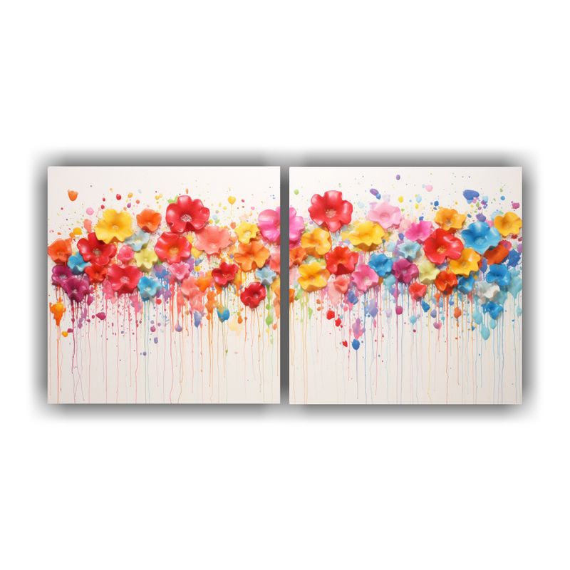 GENERICO - Pintura Acrílica Sin Costuras En Blanco: Dos Canvas Diseño 160x80cm