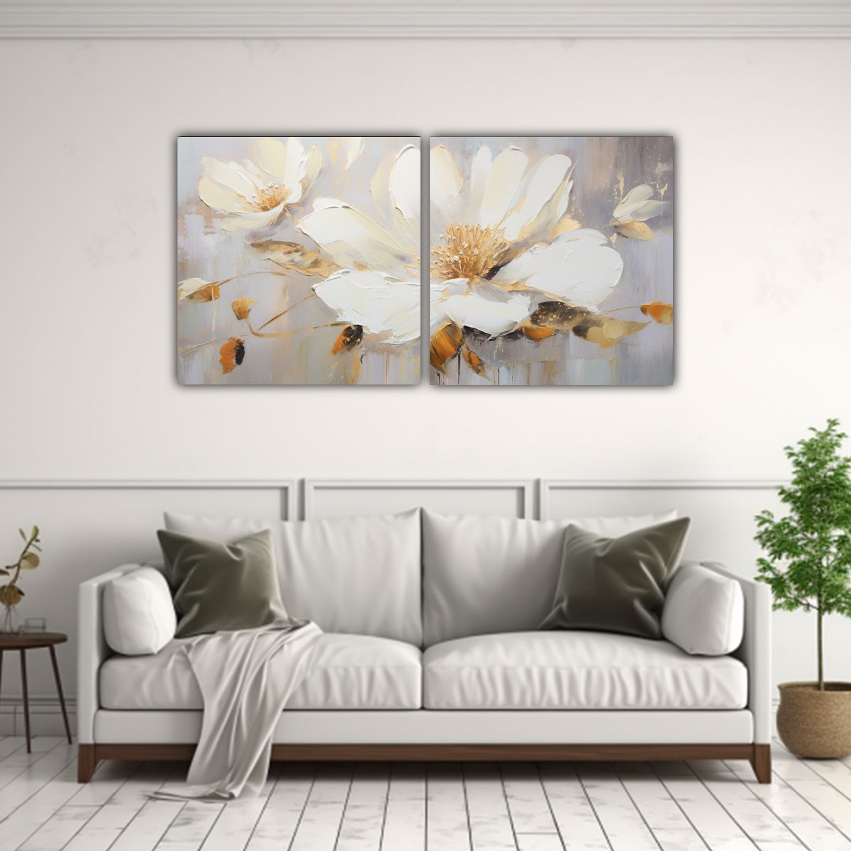 GENERICO - Pintura Lienzo Naturaleza Viva Estilo Flor Blanca 160x80cm