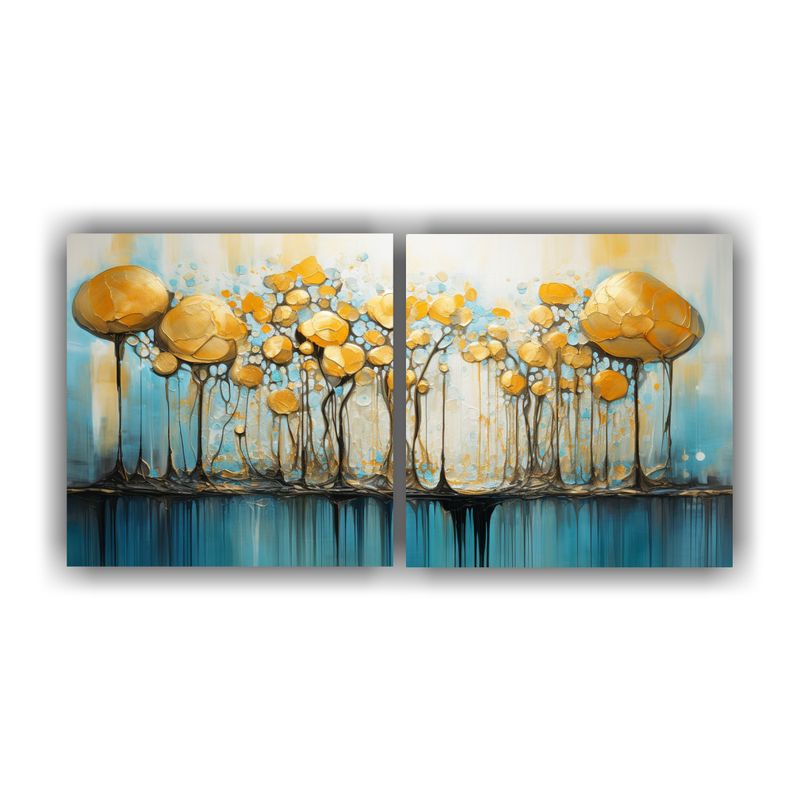 GENERICO - Set De 2 Telas En Bastidor Decoración Regalo Pintura En Ton 160x80cm
