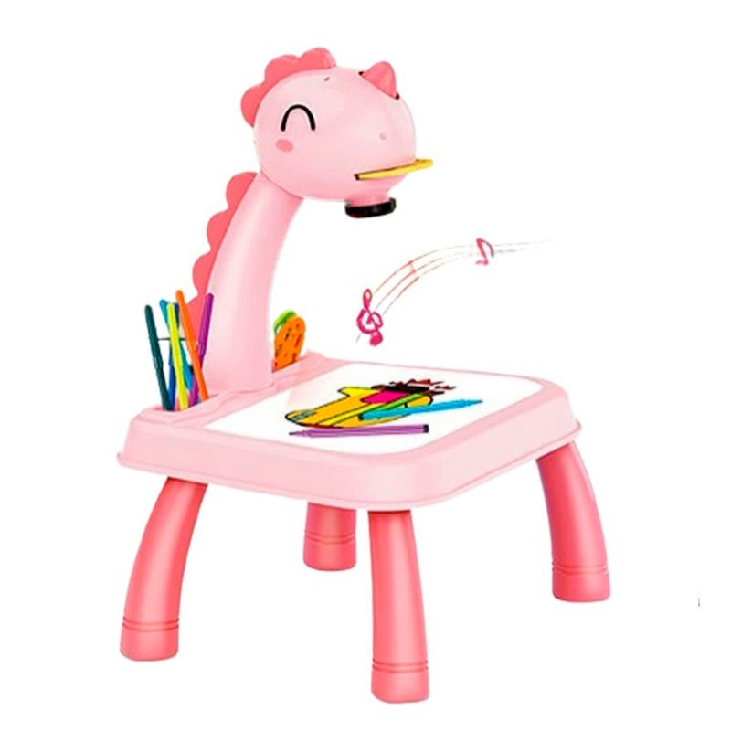 GENERICO - Mesa Proyector Dibujo Musical Niños Arte Manualidades rosa