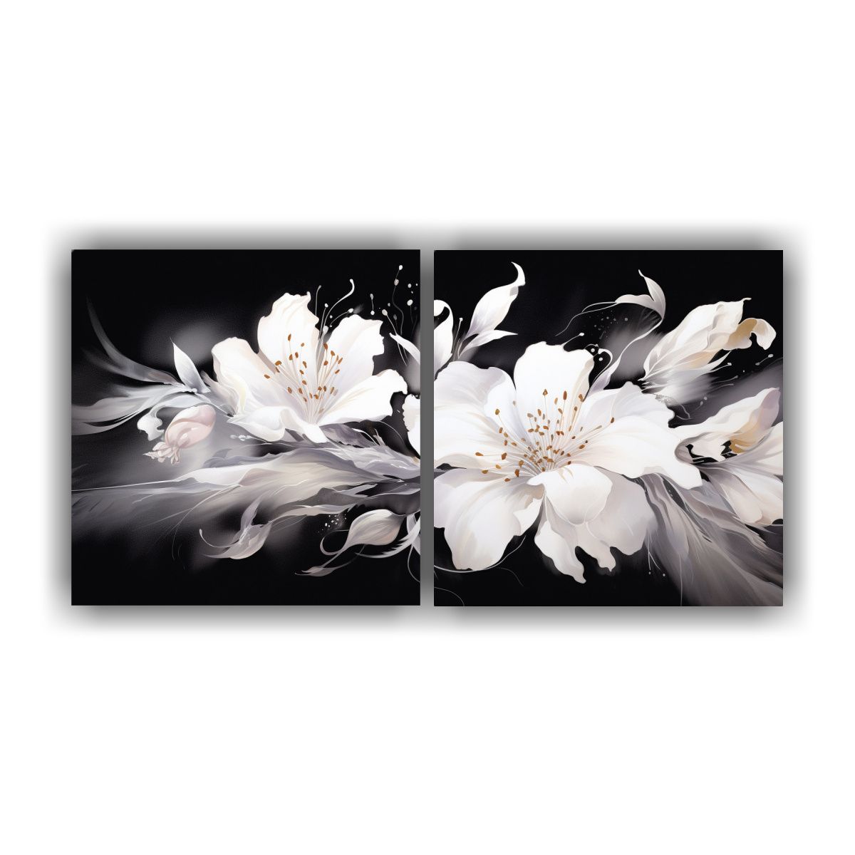 GENERICO - Conjunto 2 Telas Abstractas Salon Bastidor Estilo Medio Cepi 160x80cm