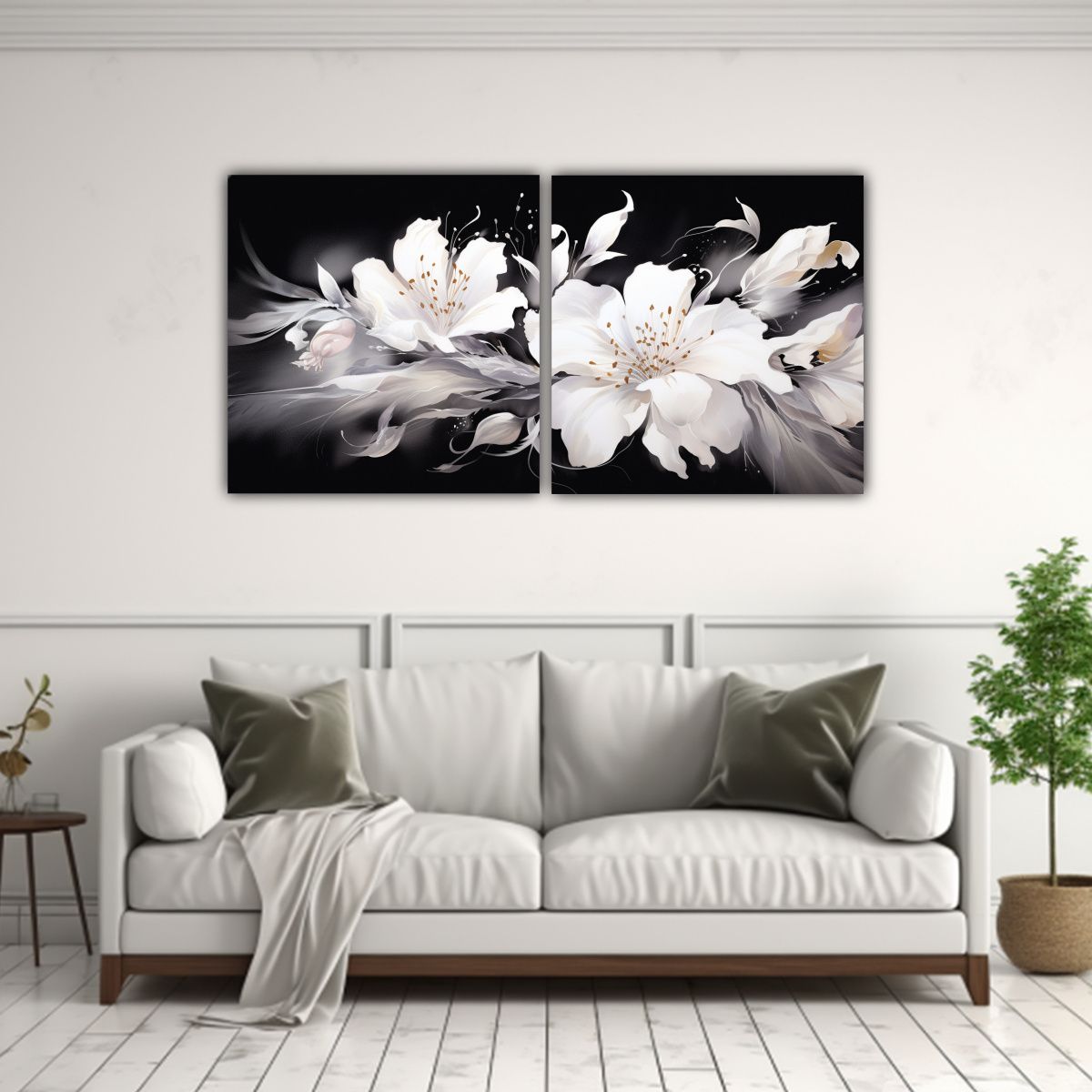 GENERICO - Conjunto 2 Telas Abstractas Salon Bastidor Estilo Medio Cepi 160x80cm