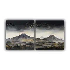 GENERICO - Dos Telas En Bastidor Fotografía De Paisaje De Montaña Con 160x80cm
