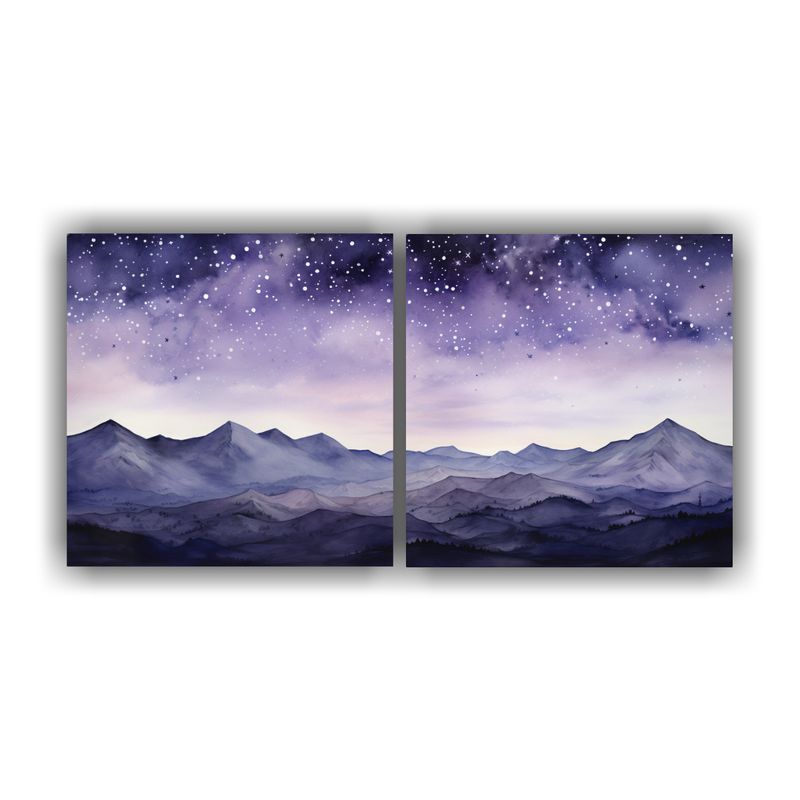 GENERICO - Paisaje De Montaña Con Estilo Elegante Set 2 Pinturas Decor 160x80cm