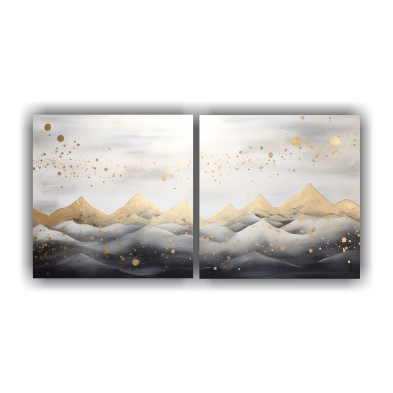 GENERICO - Paisaje Montañoso Con Un Elegante Estilo En Dos Cuadros De  160x80cm