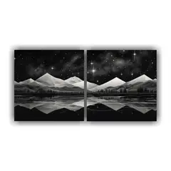 GENERICO - Diptico Modernos Paisaje Montañoso Con Estilo Elegante Y De 160x80cm