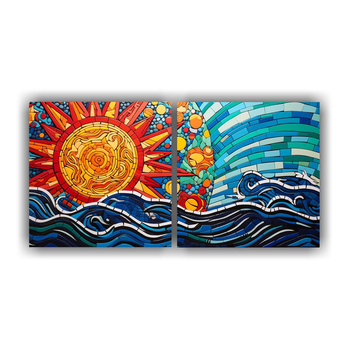 GENERICO - Díptico Vanguardia Alegría Impresión En Linograbado De Un 160x80cm