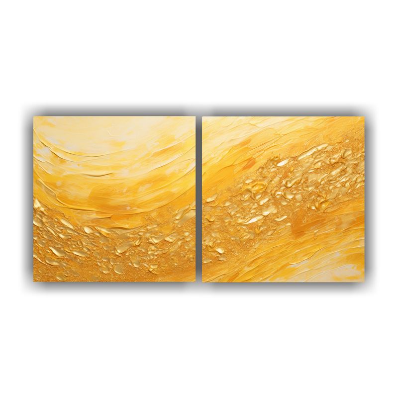 GENERICO - Conjunto 2 Lienzos Modernos De Tela Estilo Puntillismo Lumin 160x80cm