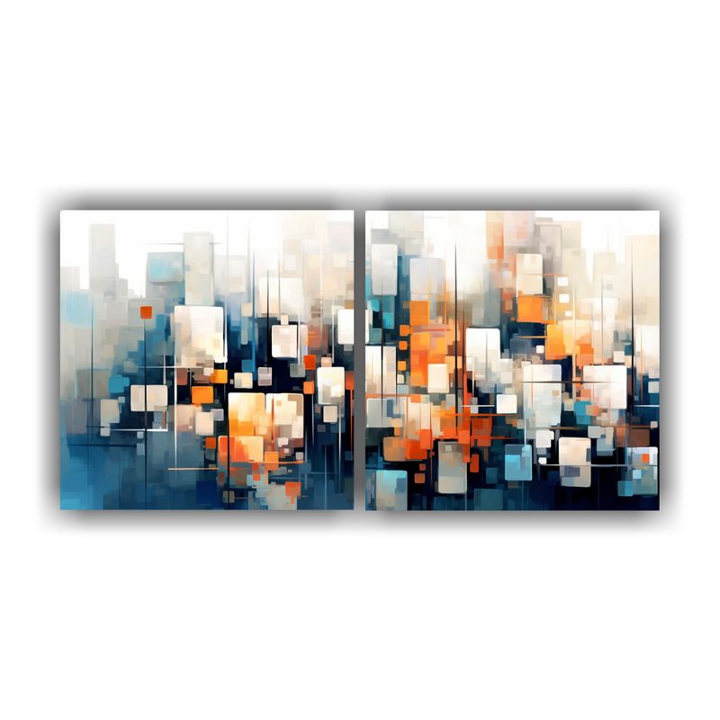 GENERICO - Cuadros Abstractos Intensos Con Figuras De Color 160x80cm