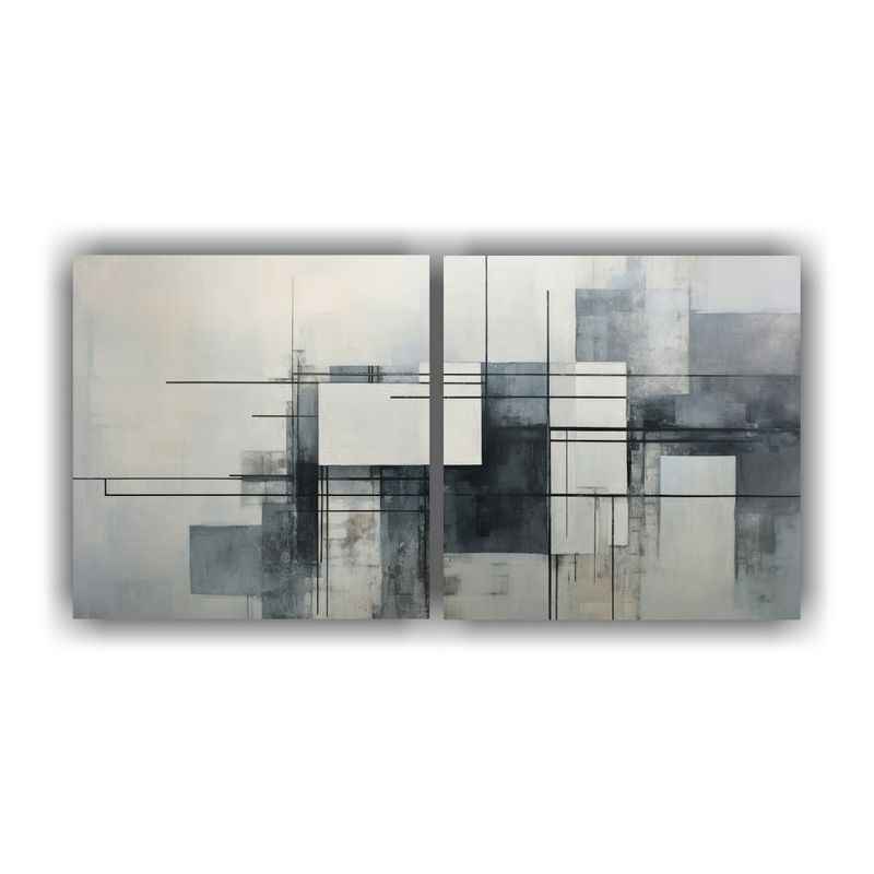GENERICO - Decoraciones De Pinturas Abstractas Geométricas En Tonos Gr 160x80cm