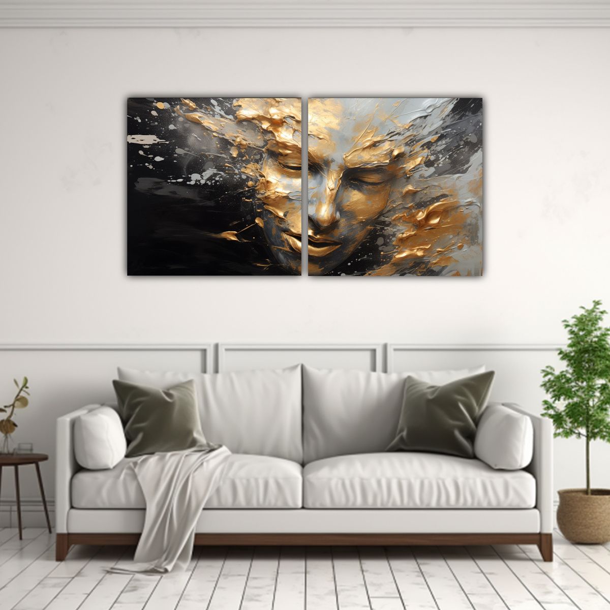 GENERICO - Pinturas Decorativas De Diptico Horizontal Elegancia Con Con 160x80cm