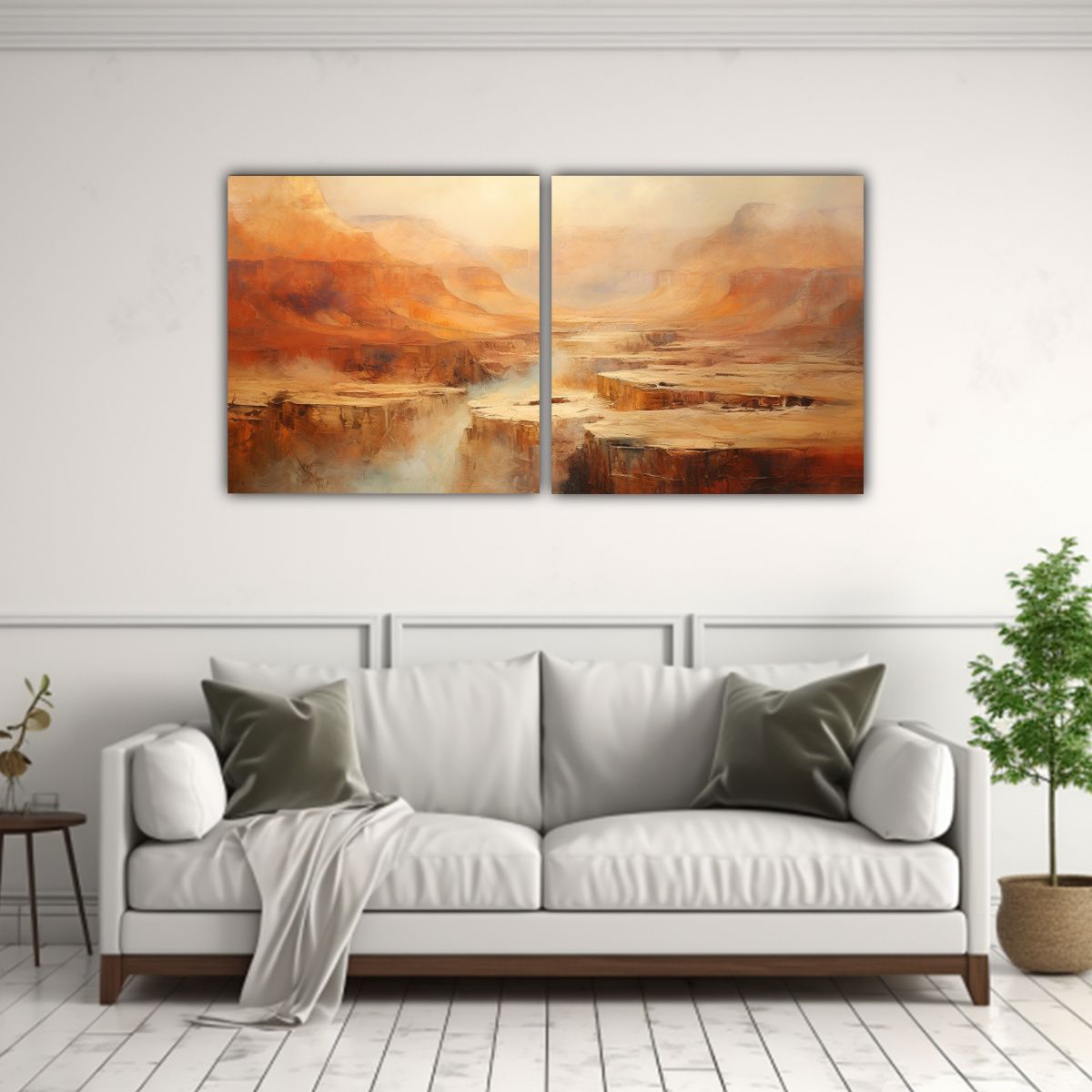 GENERICO - Pintura Abstracta De Tonos Terrosos Y Texturas Rugosas Para  160x80cm