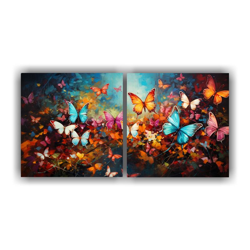 GENERICO - Set De 2 Telas En Bastidor Moderno Con Cuadros Abstractos De 160x80cm
