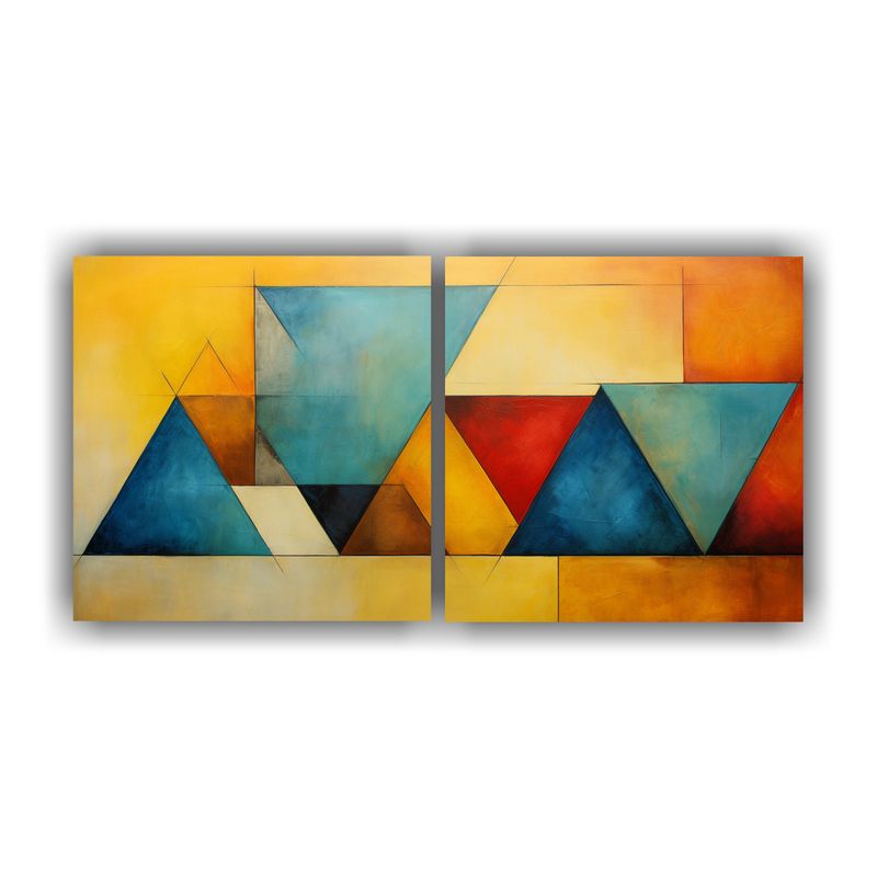 GENERICO - Cuadros Abstractos Finas Líneas Vida Con Triángulos 160x80cm
