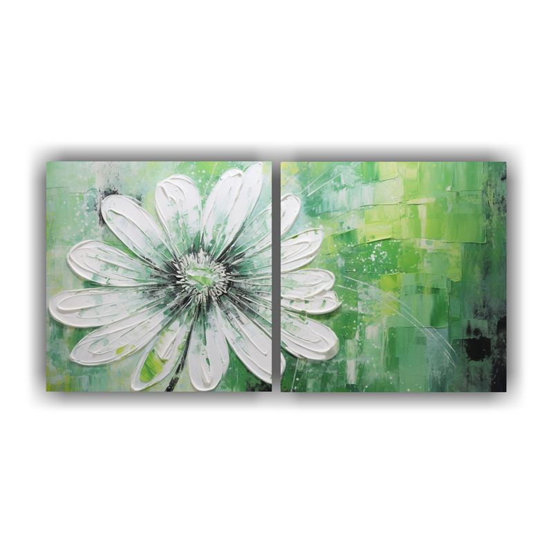 GENERICO - Lienzos De Tela Abstracción Luminosa De Flor Verde 160x80cm