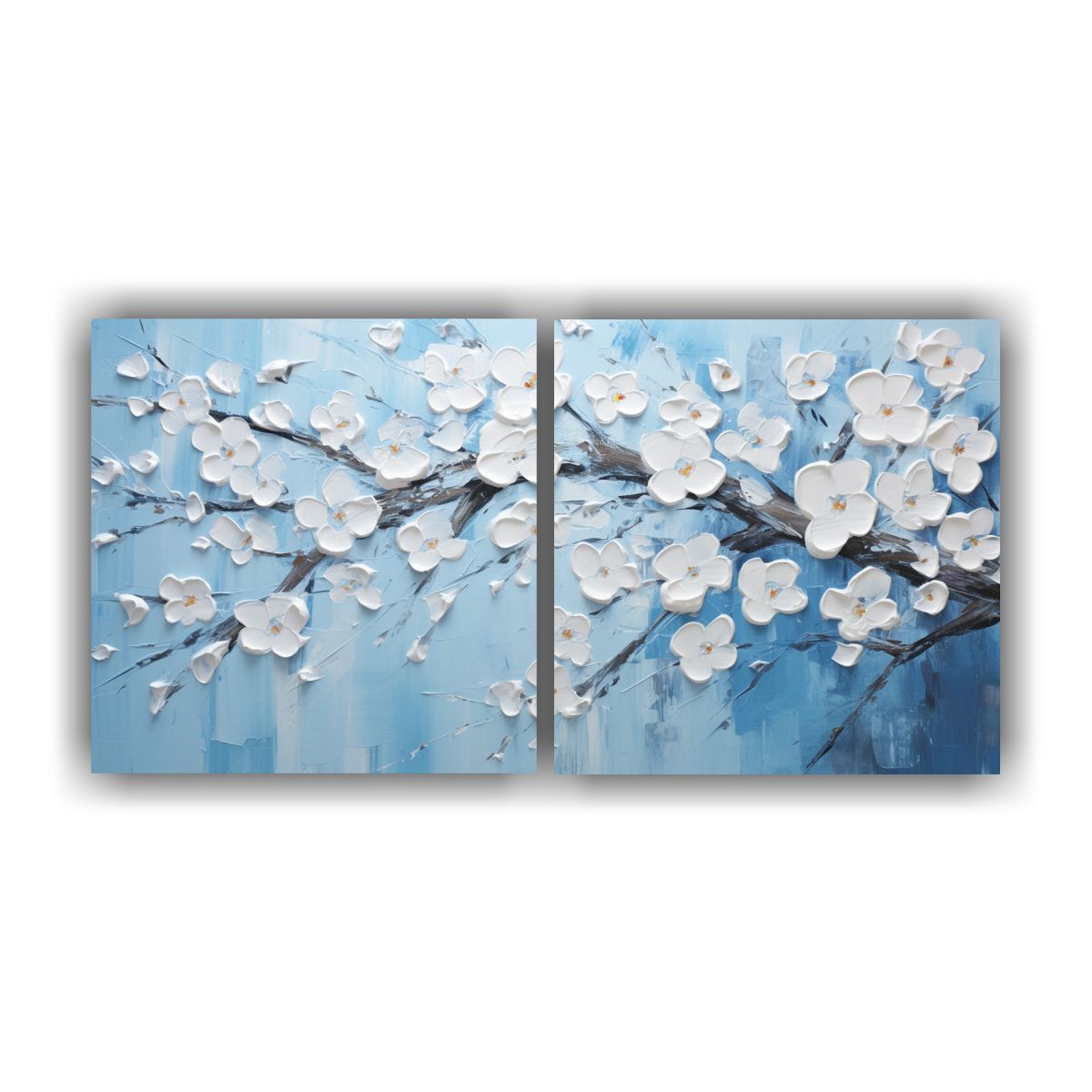 GENERICO - Lienzo Conceptual Refinado De Cerezos Azules En La Pintura S 160x80cm