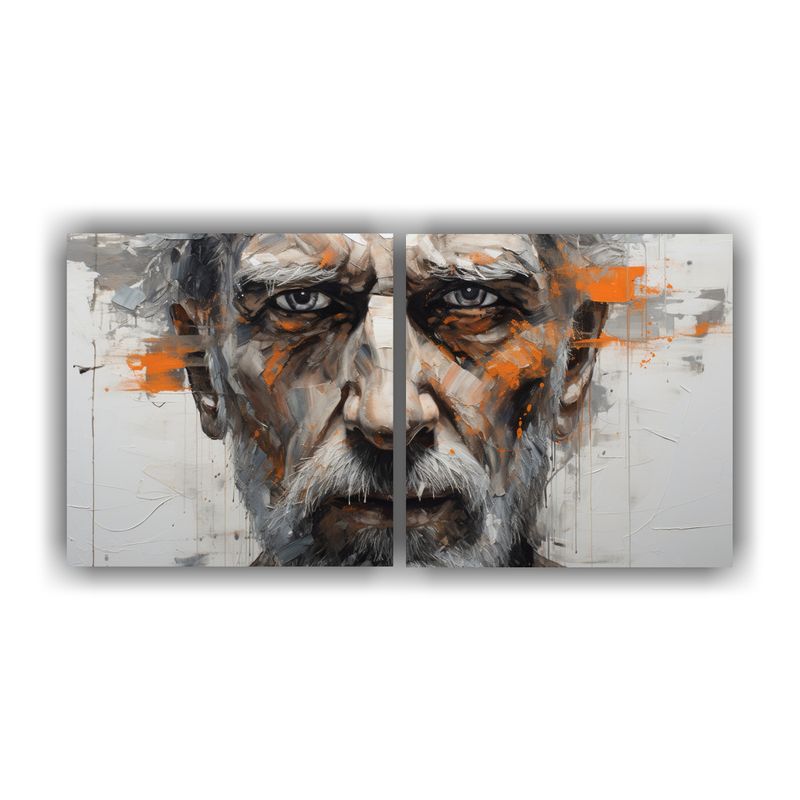 GENERICO - Cuadros Modernos Estrellados Contornos Faciales Y Salpicadur 160x80cm