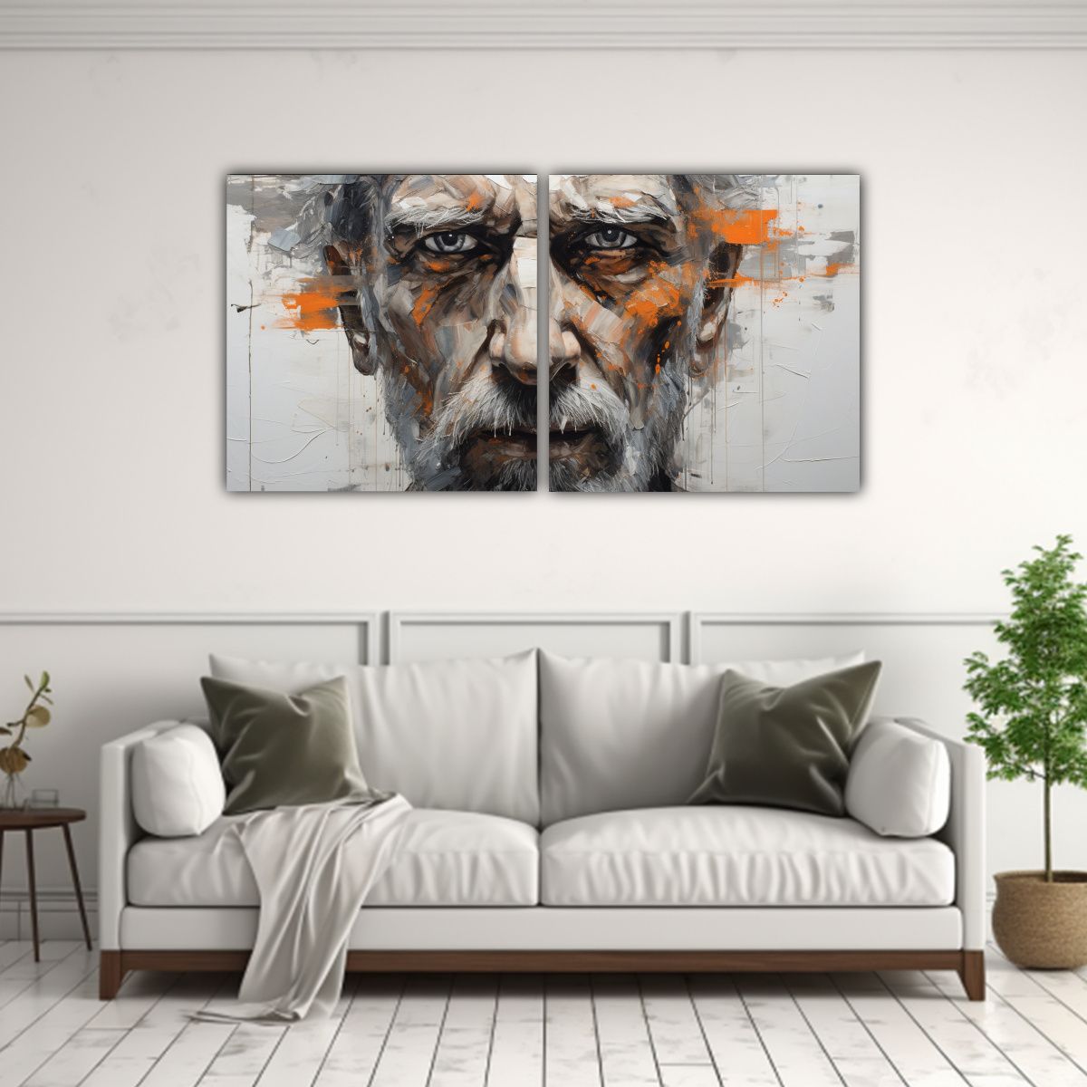 GENERICO - Cuadros Modernos Estrellados Contornos Faciales Y Salpicadur 160x80cm