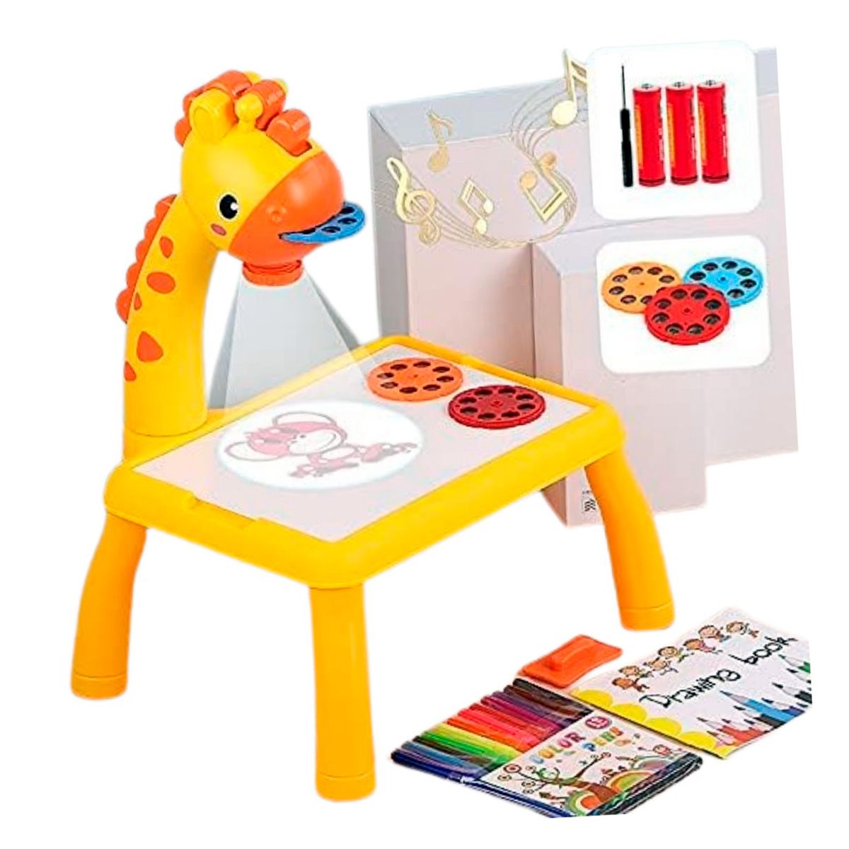 GENERICO - Mesa Proyector Dibujo Musical Niños Arte Manualidades