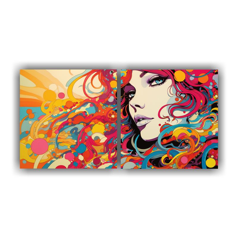 GENERICO - Pinturas De Decoración De Dos Lienzos De Tela Cuadro Artesa 160x80cm