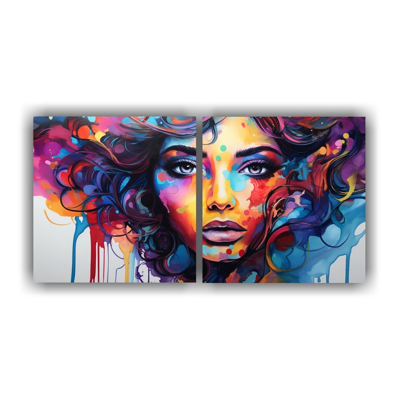 GENERICO - Pintura Decorativa Set 2 Artes Expresión Elegancia Pintura  160x80cm