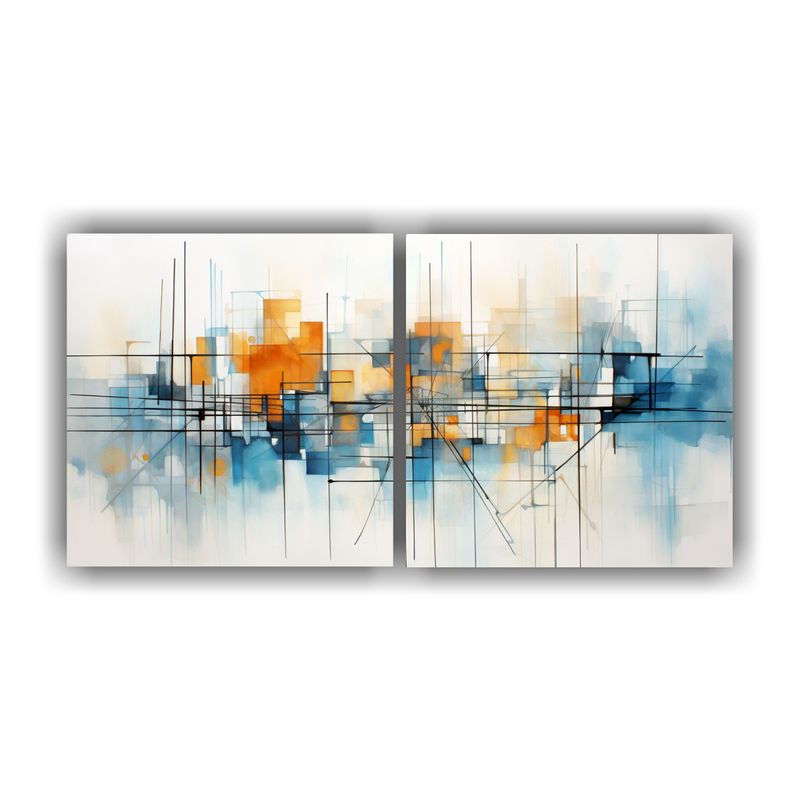 GENERICO - Pintura Abstracta De Escena Urbana En Lienzo, Arte De Decora 160x80cm