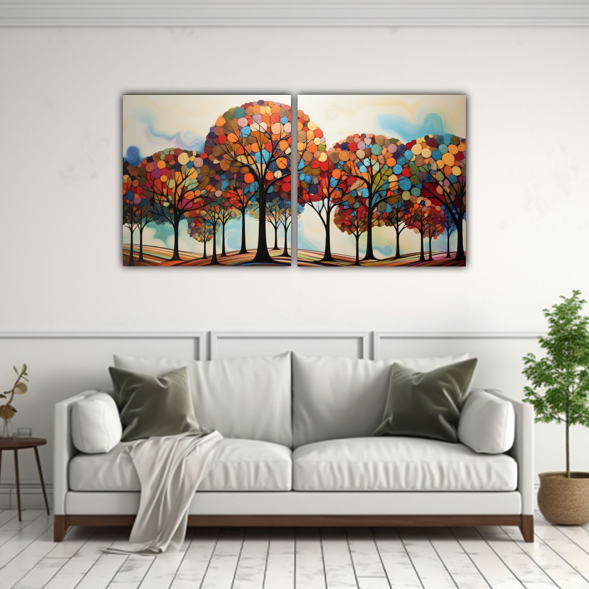 GENERICO - Cuadros De Árboles Abstractos Para Una Decoración Sofistic 160x80cm